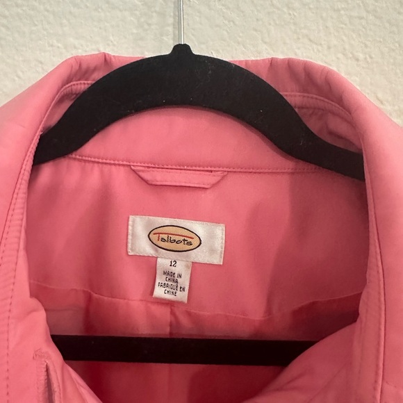 Talbots rain trench coat beautiful pink chic Sz 12 ☔️ 🌧️ upgrade your look - Picture 3 of 5